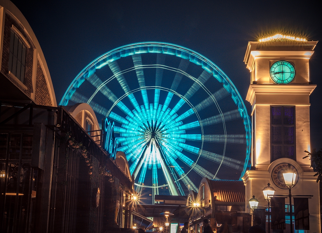 曼谷 曼谷之眼 asiatique sky 河滨夜市摩天轮电子换票证(极.