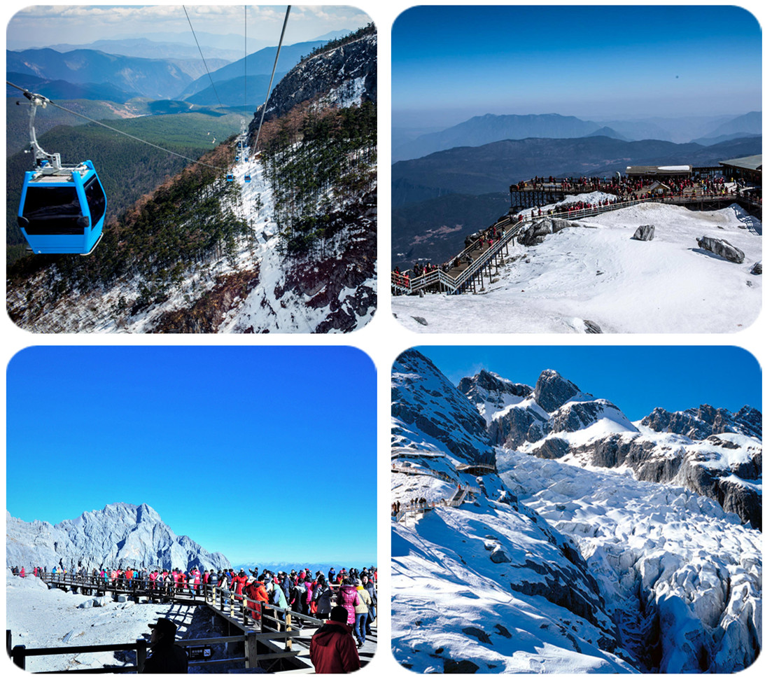 玉龙雪山冰川公园大索道一日游(冰川公园 蓝月谷白水河 腊排骨土鸡