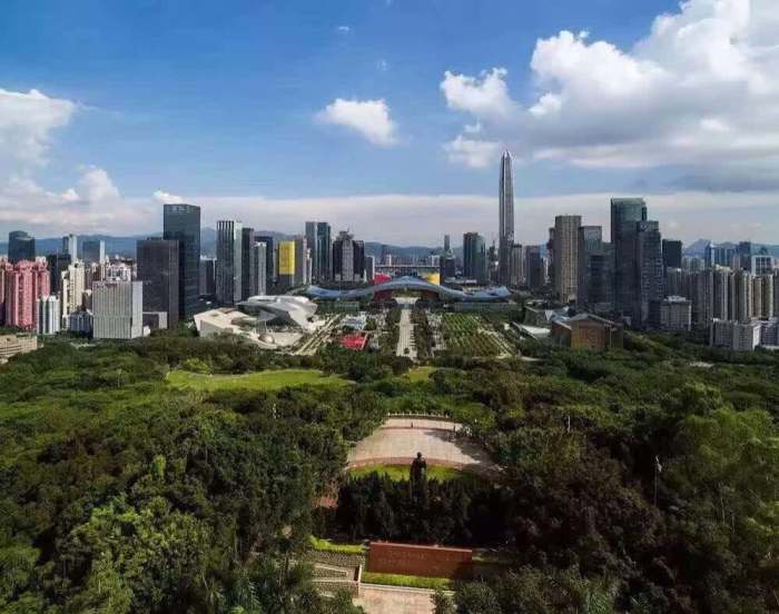 可以去莲花山公园,莲花山不高,不过是观看 深圳 高楼的最佳地方!