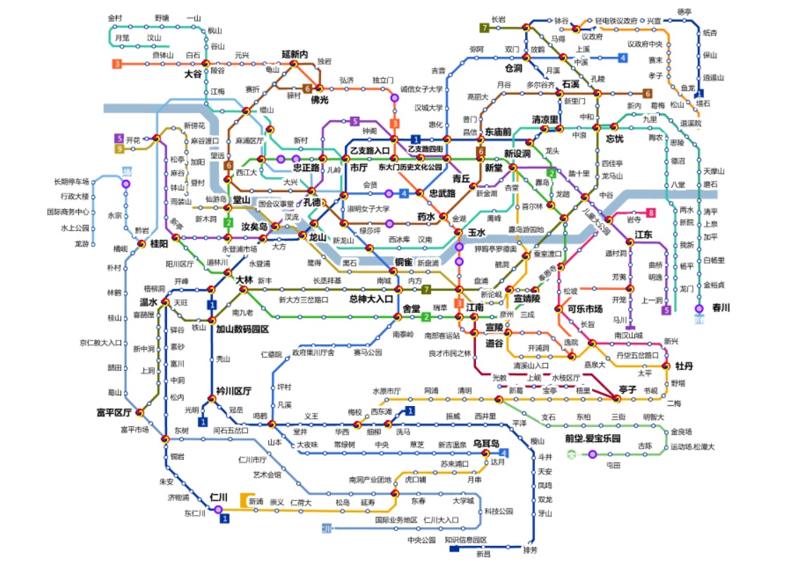 我想问问有没有人有中文的首尔地铁地图