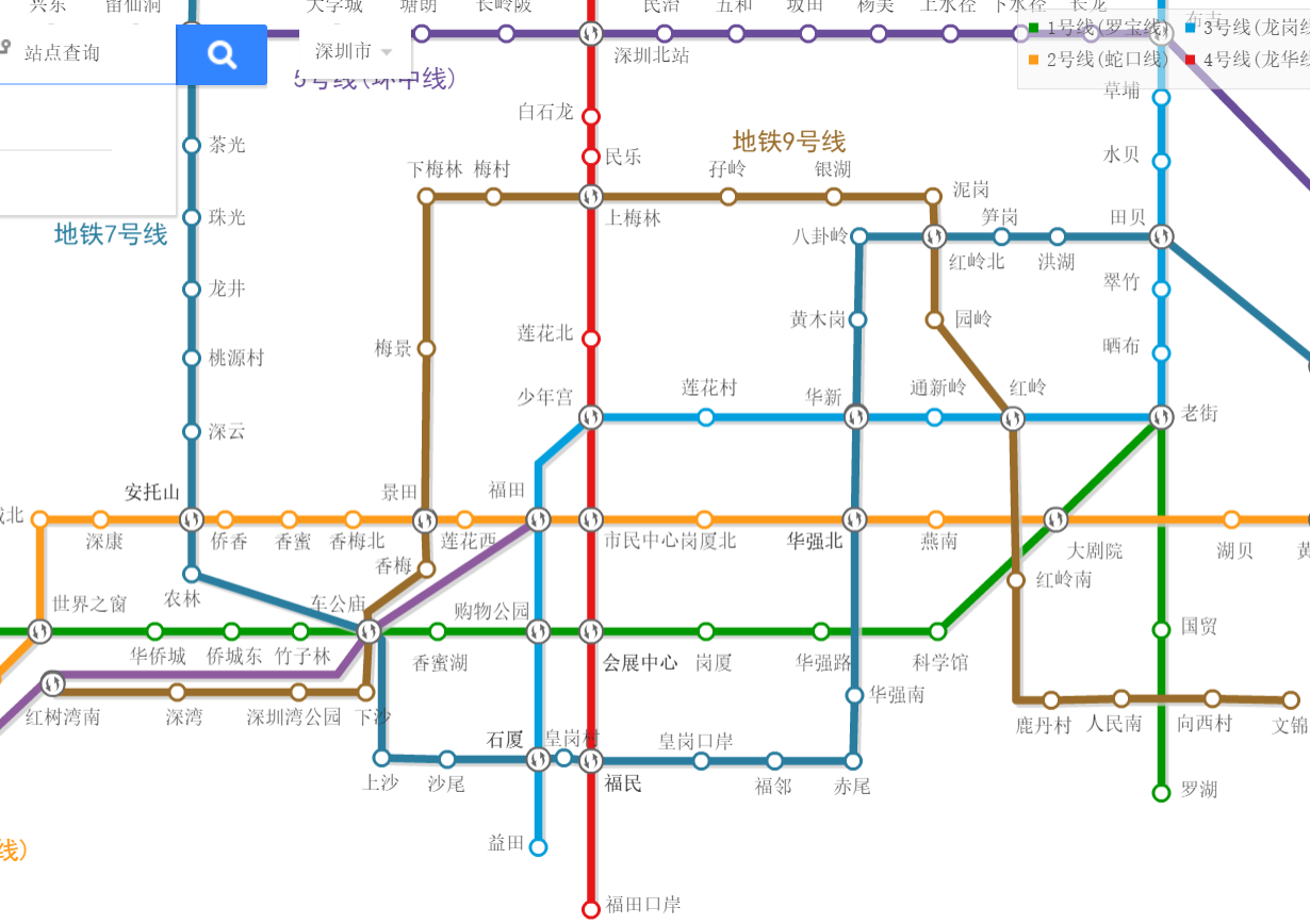 深圳北出站之后直接搭乘地铁4号线,到福田口岸(终点站),按照提示过关