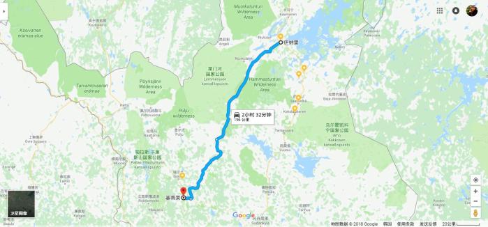 请问从罗瓦涅米自驾车到萨利色尔卡,从萨利色尔卡到伊纳里,从伊纳里到