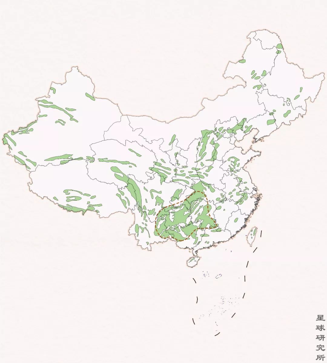 中国才是喀斯特地貌的集大成者,尤其在南方滇,桂,黔,川,湘诸省区地表