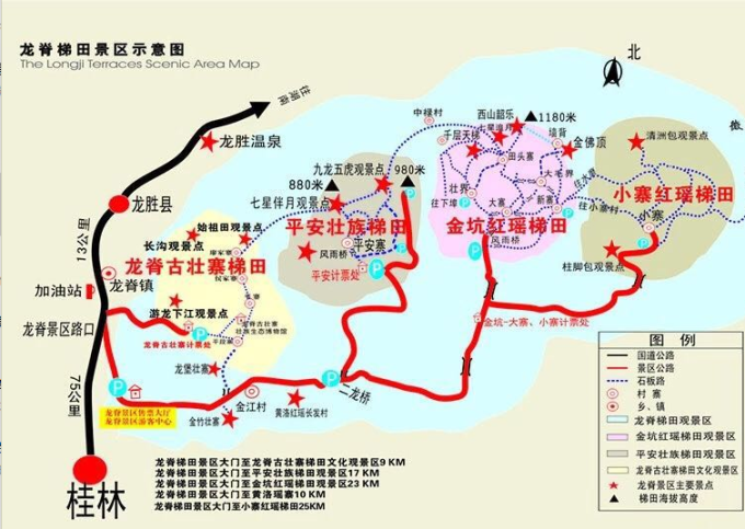 龙脊梯田景区位于广西桂林市西北部的龙胜各族自治县,距离龙胜县城图片