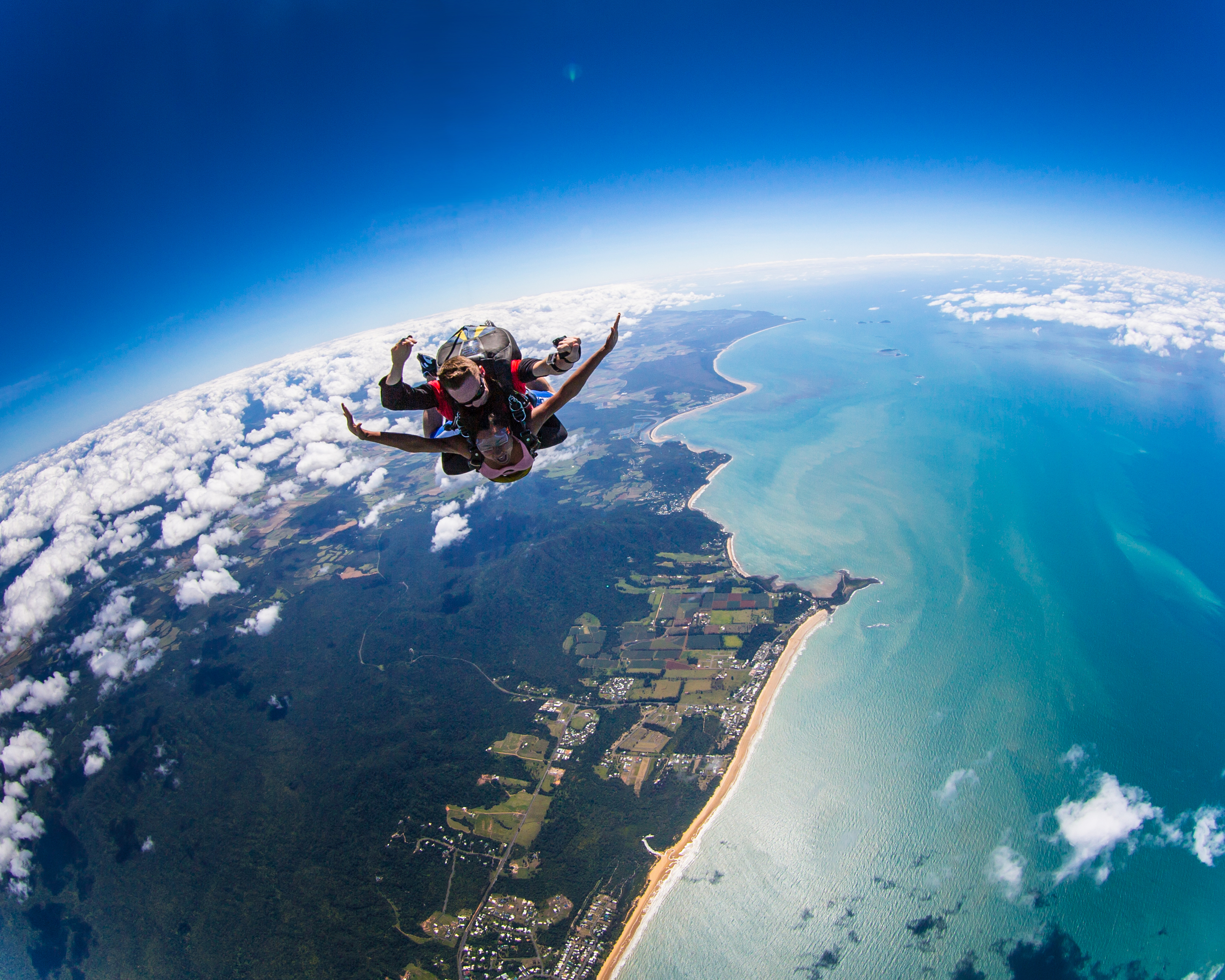 skydive系列 凯恩斯美神滩高空跳伞missionbeach(白色沙滩降落/免费