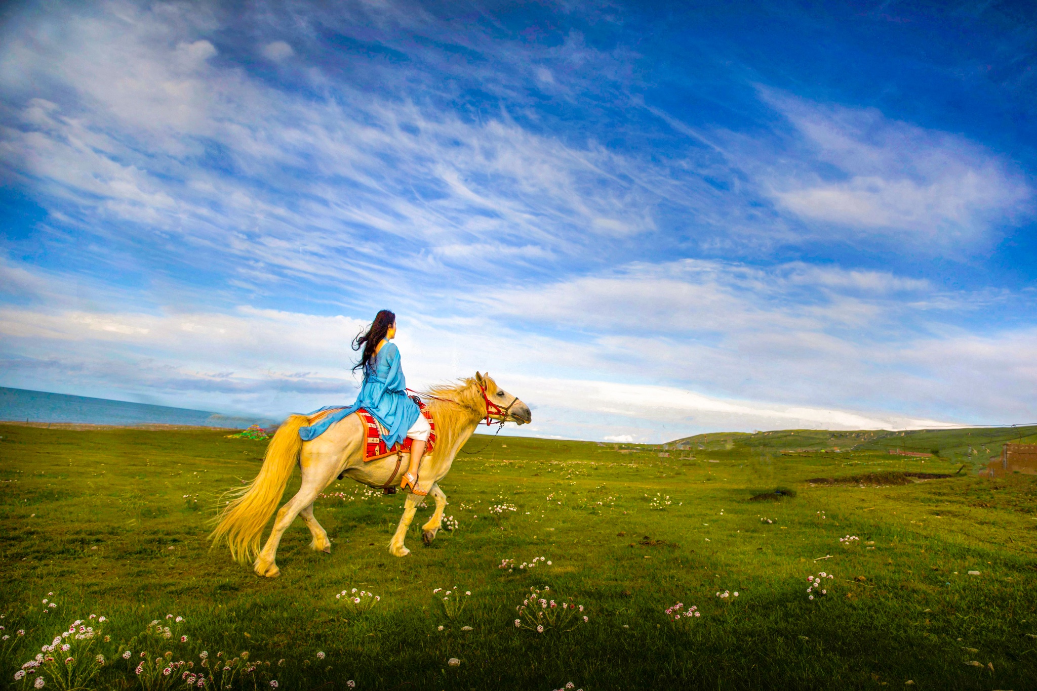 骑马自然要找到一种纵马奔腾的感觉,而呼伦贝尔大草原