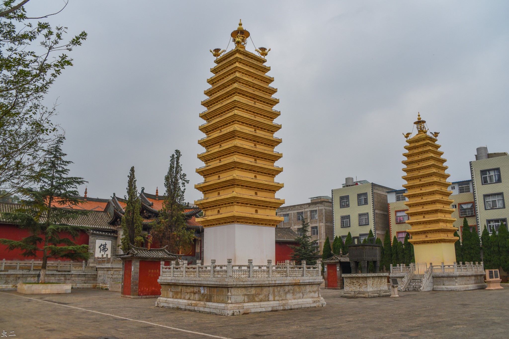 昆明官渡古镇 妙湛寺双塔 金刚塔 少林寺法定寺 土主庙 魁星阁(古塔