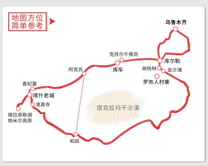 新疆南疆环线纯玩6日游(5a级景区喀什古城 西游记取景