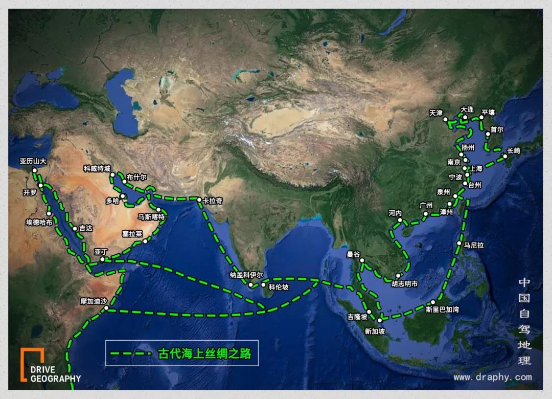            海上丝路大致路线图