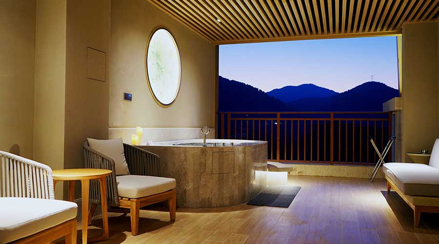 广州森林海温泉酒店2天1晚套餐 住宿1晚 双早 私家温泉泡池 网红泳道