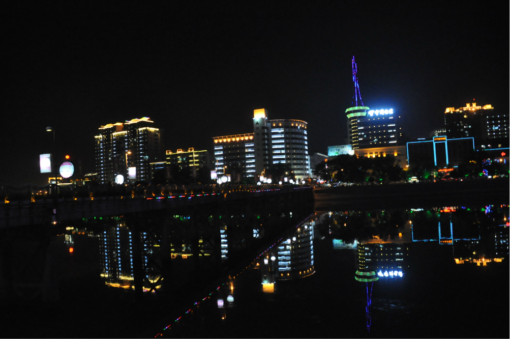 晚饭后观赏上饶夜景,上饶夜景很漂亮.