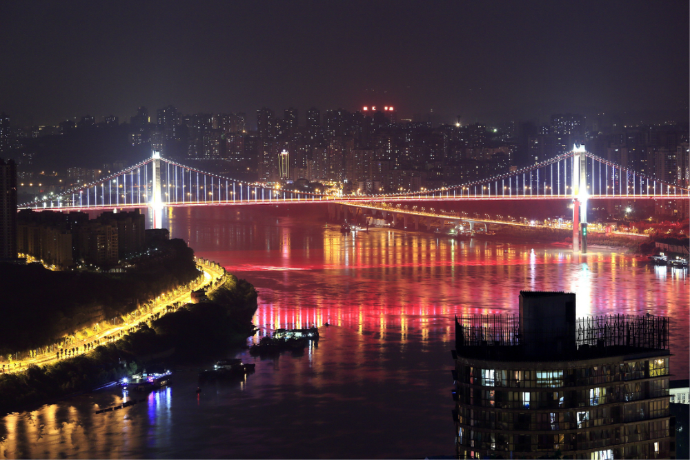 鹅公岩大桥夜景