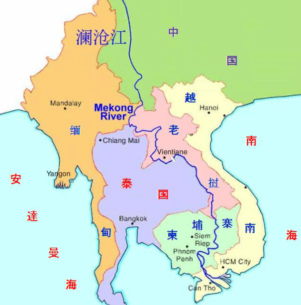 中南半岛行政地图