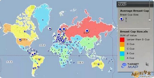 各国女性胸部大小排名，中国垫底俄罗斯排首位 