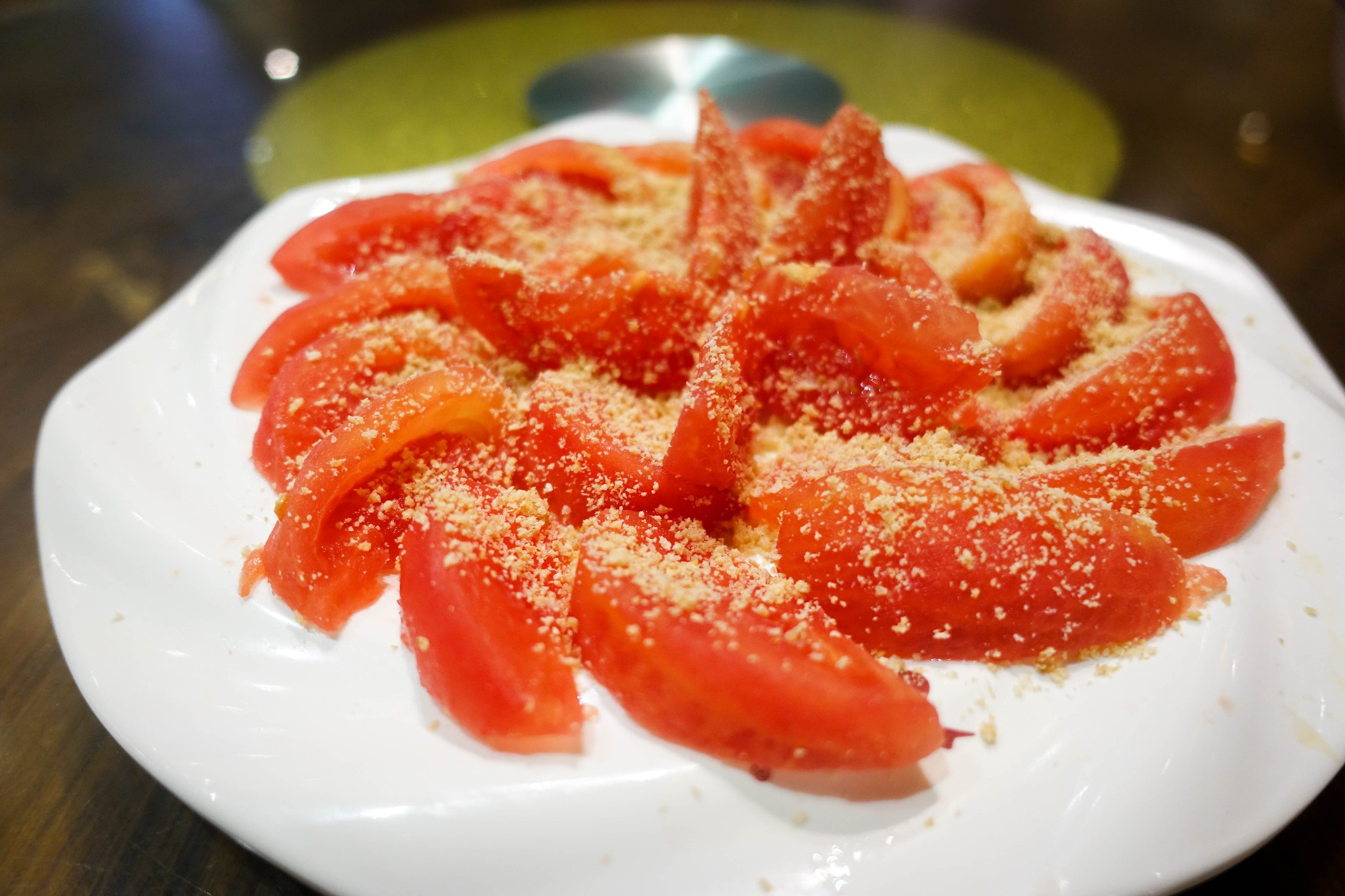               西红柿撒着陈皮粉