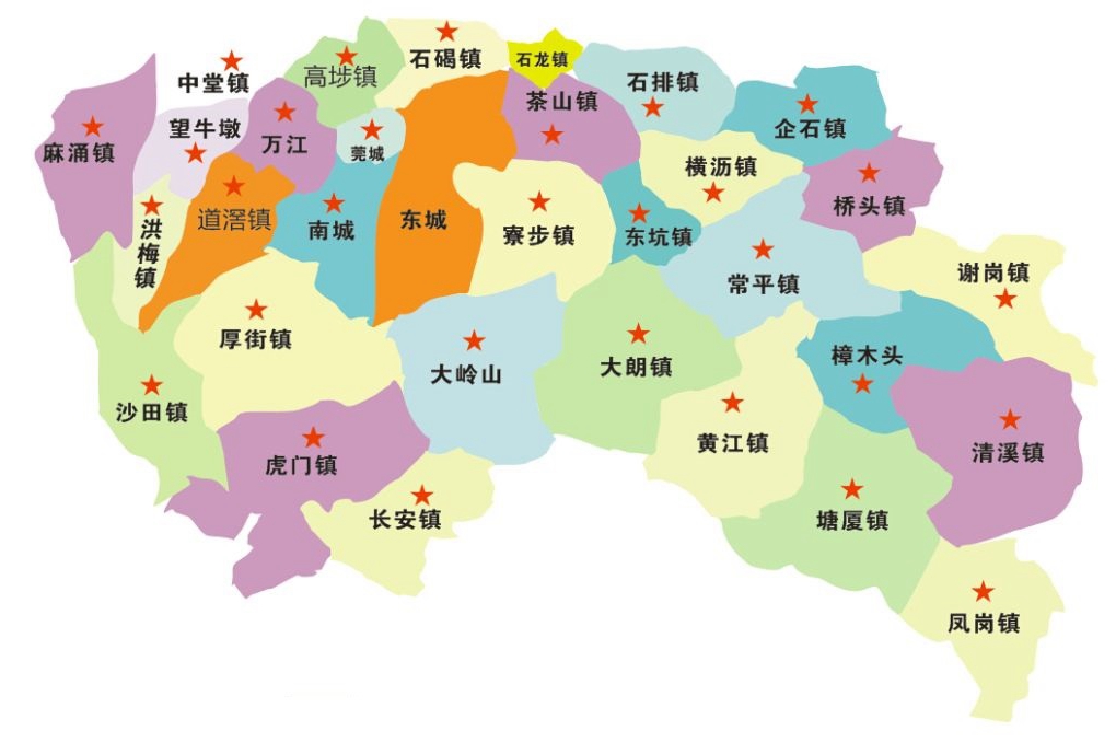 东莞市城区划分图图片