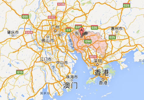 东莞地理位置