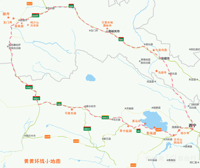 青甘环线景点路线图_青甘环线全程多少公里