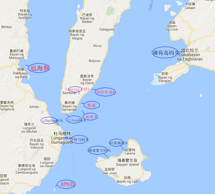 杜马盖地附近的几个岛屿之间都有直通的码头吗?