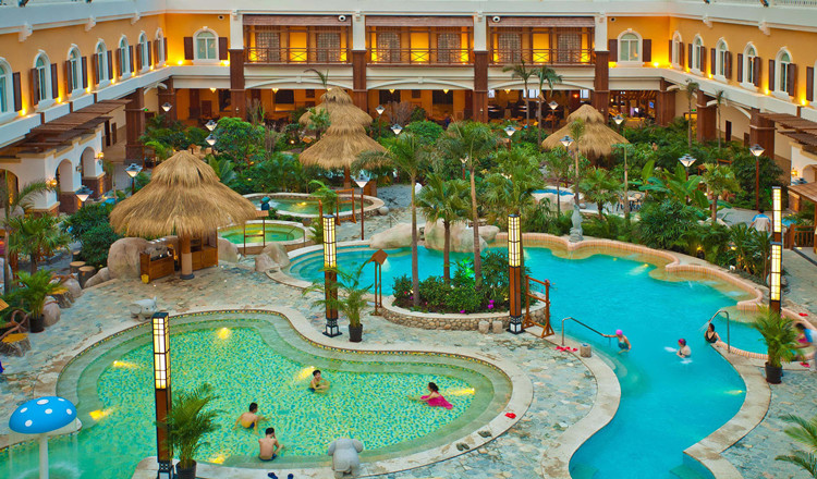 辽阳弓长岭碧湖温泉门票北欧风格主题温泉无边泳池新体验