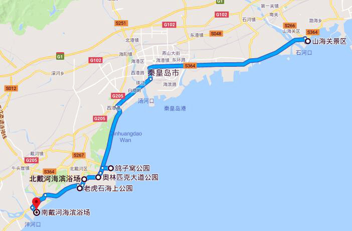 北戴河最美环海路位置图片