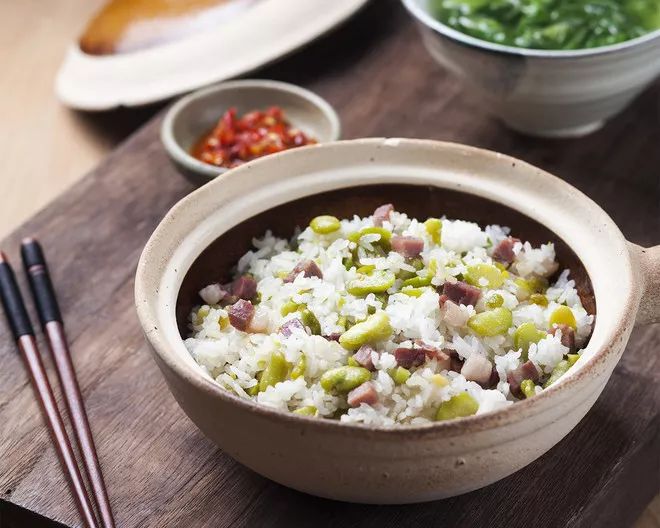               ▲  火腿豆焖饭.