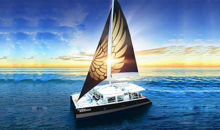 普吉皇帝岛珊瑚岛全新豪华帆船黑金号一日游(全海景开阔内舱 游艇般高