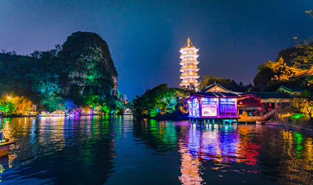 官方船票桂林名片两江四湖桂林夜游两江四湖一江四湖游船享受东方