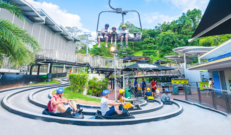 新加坡圣淘沙天际斜坡滑车 空中吊椅门票(可选2圈/3圈/4圈)快速出票