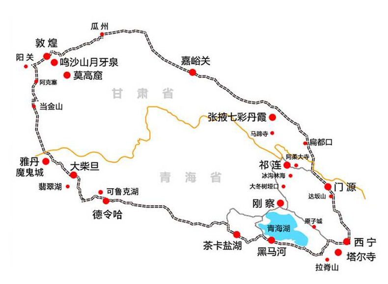 「青海湖小环线旅游地图最新版」✅ 青海湖大小环线对比