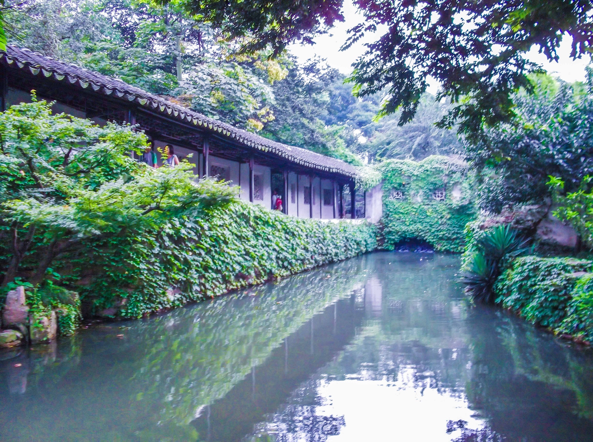 拙政园爬山廊.一景复一景,风光尽廊前.满眼绿色,郁郁葱葱.